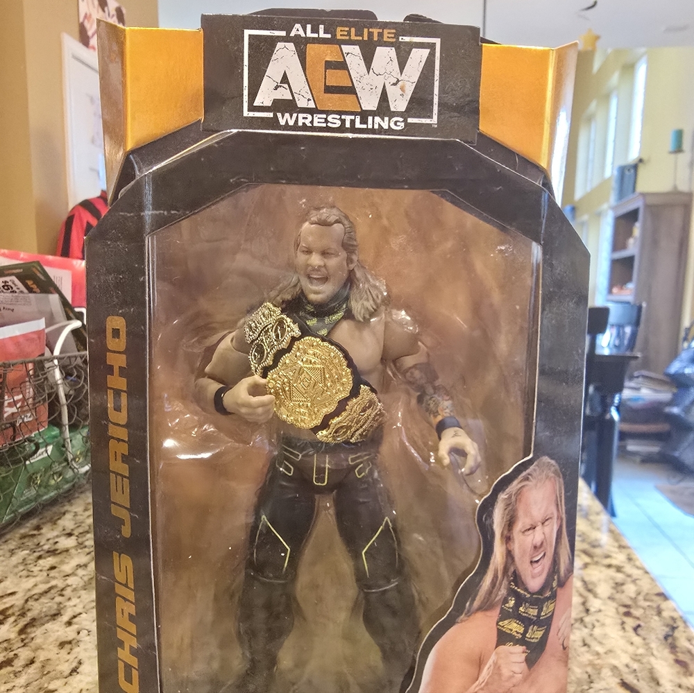 New In box--AEW Chris Jericho Action Figure with Championship Belt